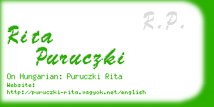 rita puruczki business card